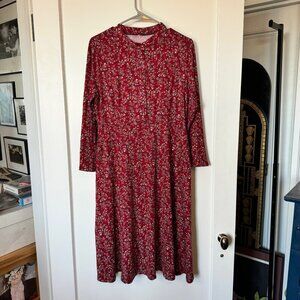 Maroon Floral Knit Dress sz M